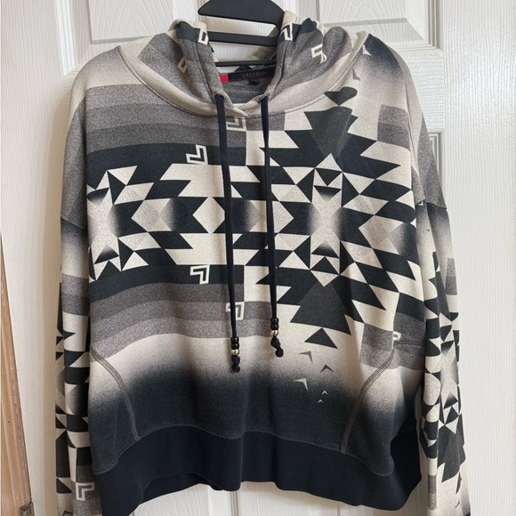 Greyson Tops - Greyson Aztec Black and Gray Hoodie